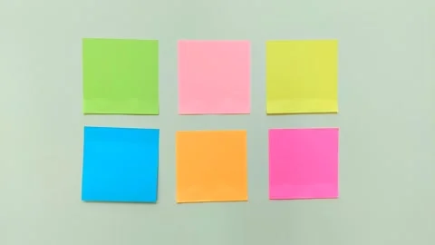 Colorful Blank Sticky Notes Stock Footage 340003241