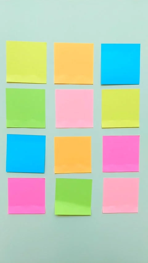 Colorful Blank Sticky Notes Stock Footage 340003259
