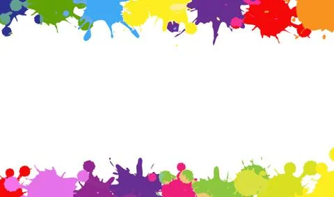 Colorful Blobs Border With White Background Stock Illustration