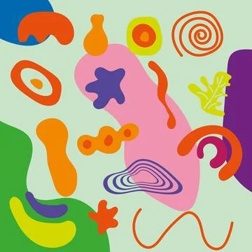 Colorful blobs funky style. Vector Stock Illustration