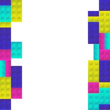 Colorful Block Frame Illustration Creative Toy Construction Design Stock Illustration