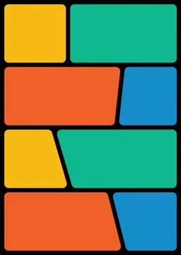 Colorful block pattern on a black background. Abstract geometric design fea.. イラスト素材