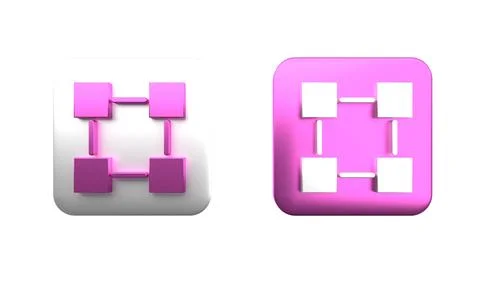 Colorful Blockchain technology icon isolated on white background. Cryptocur.. Stock Illustration