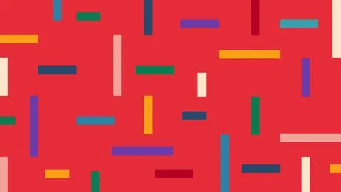 Colorful blocks on red background Stock Illustration