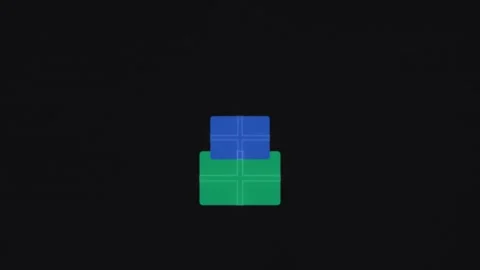 Colorful blocks stack on a dark background to create a Stock Footage 339324588