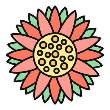 Colorful blooming flower flat vector illustration design Stock Illustration