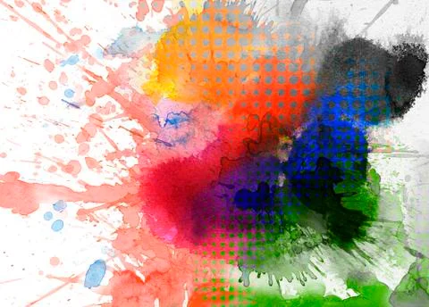 Colorful blots and splashes Stock Illustration