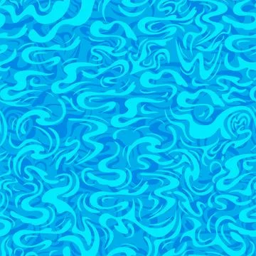 Colorful blue abstract pattern featuring swirling shapes and lines in a vib.. Stock Illustration