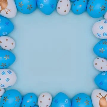 Colorful blue Easter background. Stock Photos