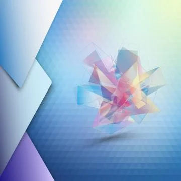 Colorful blue geometric background, abstract triangle pattern vector イラスト素材