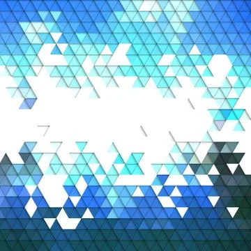 Colorful blue geometric background, abstract triangle pattern vector Stock Illustration