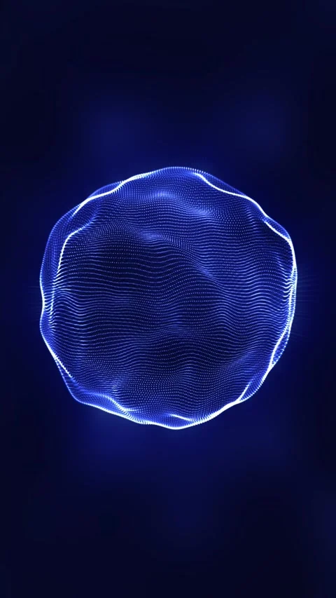 Colorful blue wave form flows gracefully in a dark backdrop Video stock 311804680