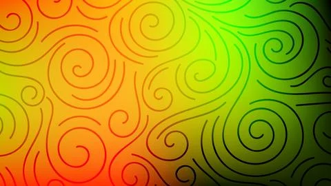 Colorful blurred background with thin line curls, swirls. Curly modern abst.. Stock Illustration