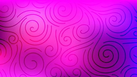 Colorful blurred background with thin line curls, swirls. Curly modern abst.. Illustrazione stock
