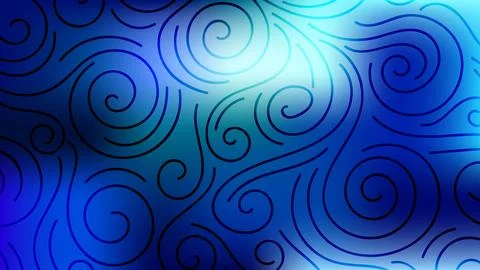 Colorful blurred background with thin line curls, swirls. Curly modern abst.. Stock Illustration