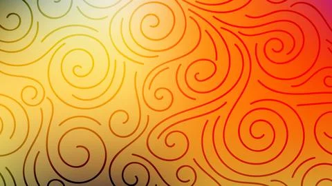 Colorful blurred background with thin line curls, swirls. Curly modern abst.. Stock Illustration