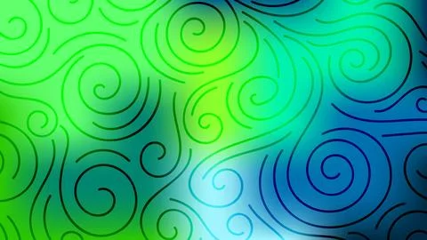 Colorful blurred background with thin line curls, swirls. Curly modern abst.. Stock Illustration