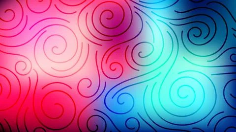 Colorful blurred background with thin line curls, swirls. Curly modern abst.. Stock Illustration