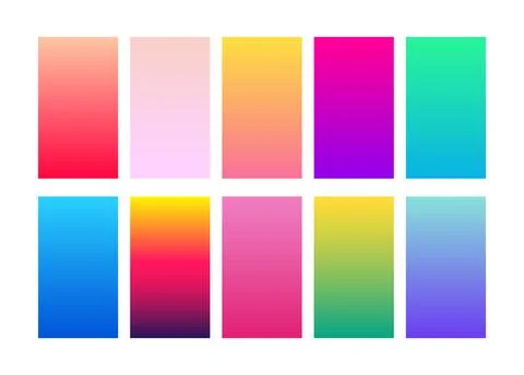 Colorful blurred backgrounds. Creative Gradient set. Modern screen vector design Ilustração Stock