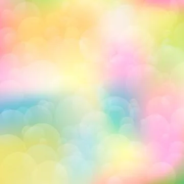 Colorful blurred gradient background with bubbles bokeh. Shiny summer vector  Stock Illustration