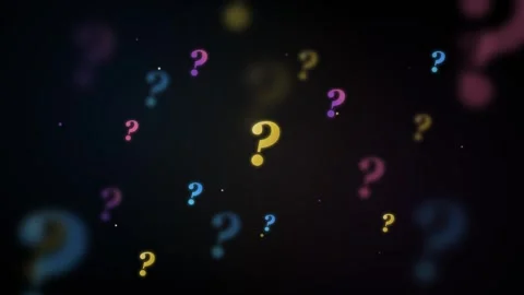 Colorful blurred question marks floating in a dark abstract background with.. 動画素材 335826296
