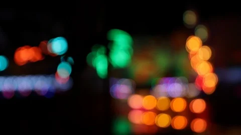 Colorful blurry blinking lights at fun fair carnival Video stock 119767172