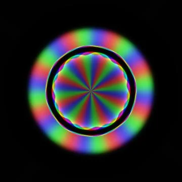 Colorful blurry rainbow rays in circular floral pattern 스톡 일러스트
