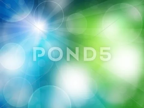 Colorful bokeh background with a star and rays Stock Illustration