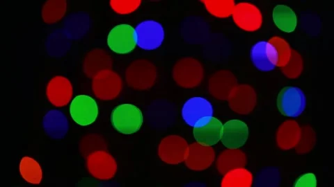 Colorful bokeh light on black background. Stock Footage 194985313