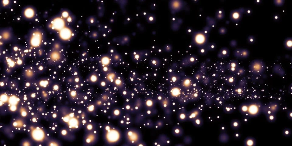 Colorful bokeh light effect shining on a black background 3D illustration Stock Illustration