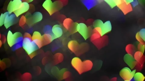 Colorful bokeh light particles floating in motion. Abstract glowing orbs with vi Stockbeeldmateriaal 340450175