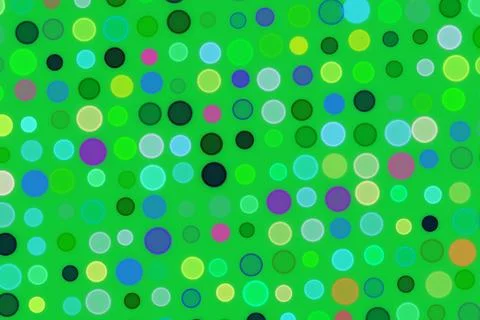 Colorful bokeh lights on green background with spots Illustration