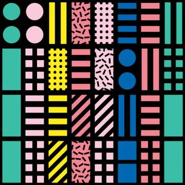Colorful bold bright seamless pattern Stock Illustration