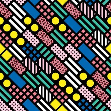 Colorful bold bright seamless pattern Stock Illustration