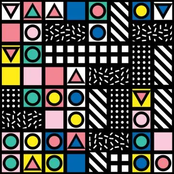 Colorful bold bright seamless pattern Stock Illustration