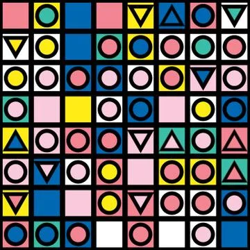 Colorful bold bright seamless pattern Stock Illustration