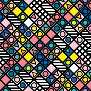 Colorful bold bright seamless pattern Stock Illustration