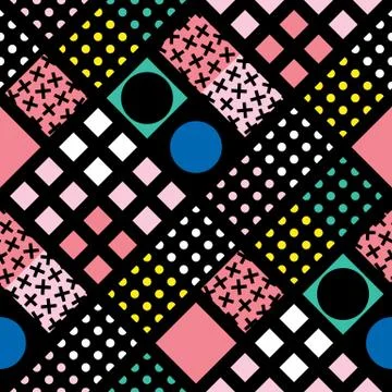 Colorful bold bright seamless pattern Illustrazione stock