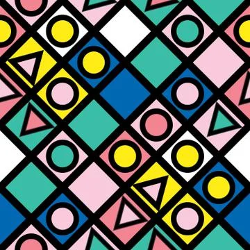 Colorful bold bright seamless pattern Stock Illustration