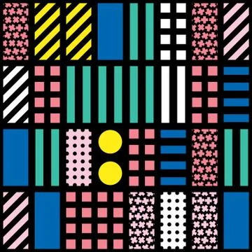 Colorful bold bright seamless pattern Stock Illustration