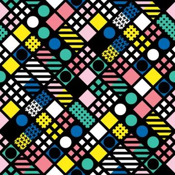 Colorful bold bright seamless pattern Illustrazione stock