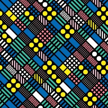 Colorful bold bright seamless pattern Stock Illustration