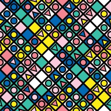 Colorful bold bright seamless pattern Stock Illustration
