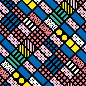 Colorful bold bright seamless pattern Stock Illustration