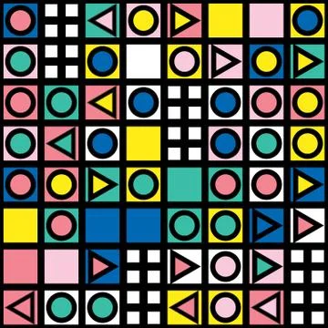 Colorful bold bright seamless pattern Stock Illustration
