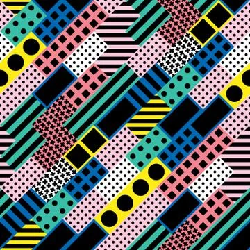 Colorful bold bright seamless pattern Illustrazione stock