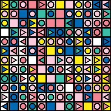 Colorful bold bright seamless pattern Stock Illustration