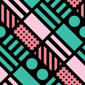 Colorful bold bright seamless pattern Stock Illustration