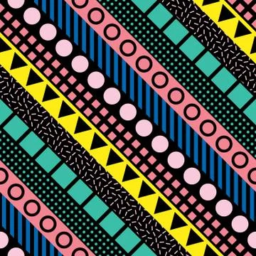 Colorful bold bright seamless pattern Illustrazione stock
