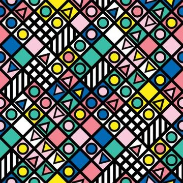 Colorful bold bright seamless pattern Ilustración de archivo